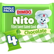 Bimbo Nito Chocolate Crème Filled Sweet Baked Good, 4 packs, Eclairs, 8.76 oz Multipack