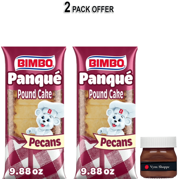 Bimbo Panqu con Nuez Plain Pound Cake with Pecans, 9.88 oz, Pound Cakes, Bag
