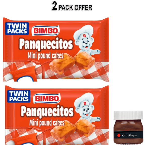 Bimbo Panquecitos Plain Pound Cakes, 3 twin packs, Mini Pound Cakes, 10.59 oz Tray