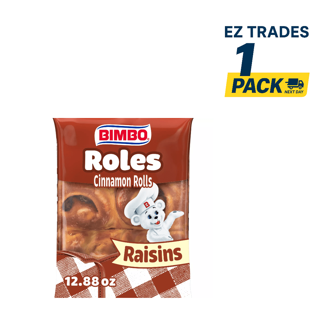 Bimbo Roles de Canela con Pasas Cinnamon Rolls with Raisins, 6 ct pack of 1, Cinnamon Rolls with Raisins, Bimbo Cinnamon Rolls, Raisin Rolls, 6 ct, pack of 1, ship from EZ Trades