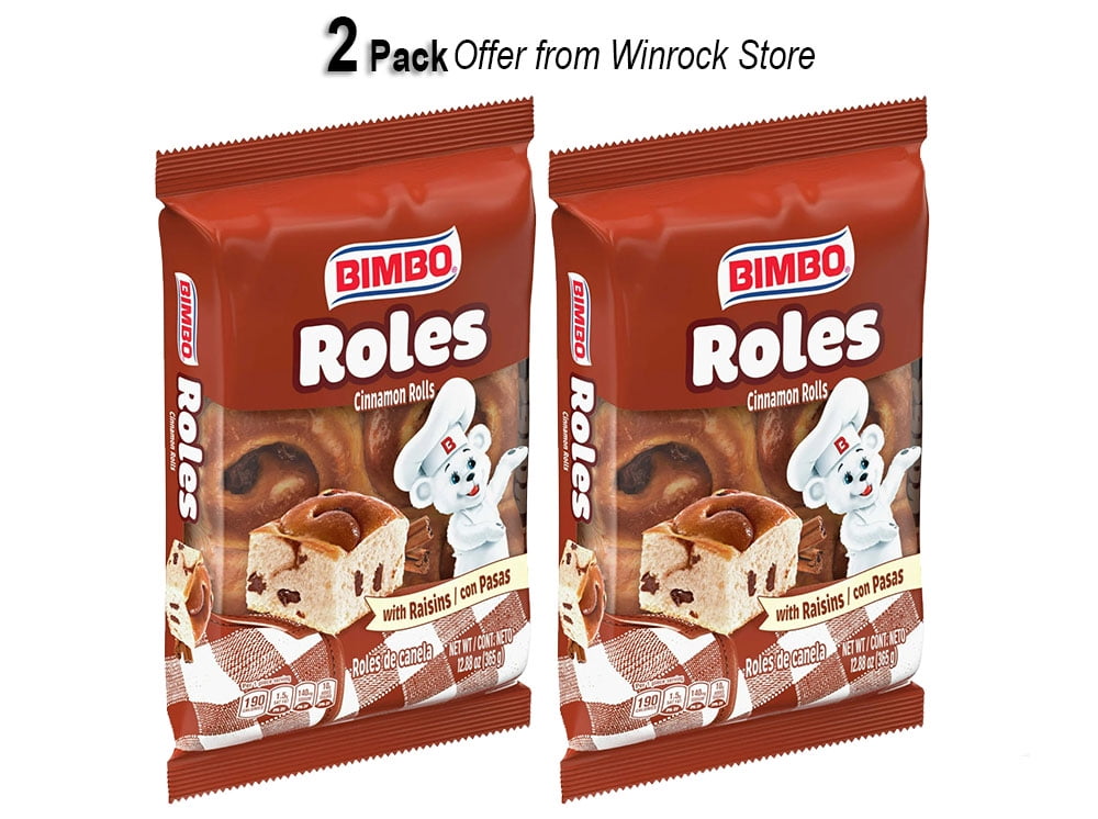 Bimbo Roles de Canela con Pasas Cinnamon Rolls with Raisins, 6 count, Pastries, 12.88 oz (2 Pack) Offer from Winrock Store