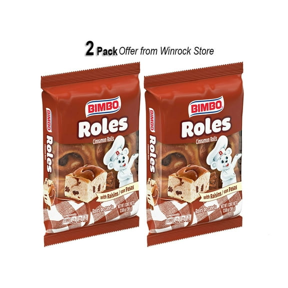 Bimbo Roles de Canela con Pasas Cinnamon Rolls with Raisins, 6 ct pack of 2