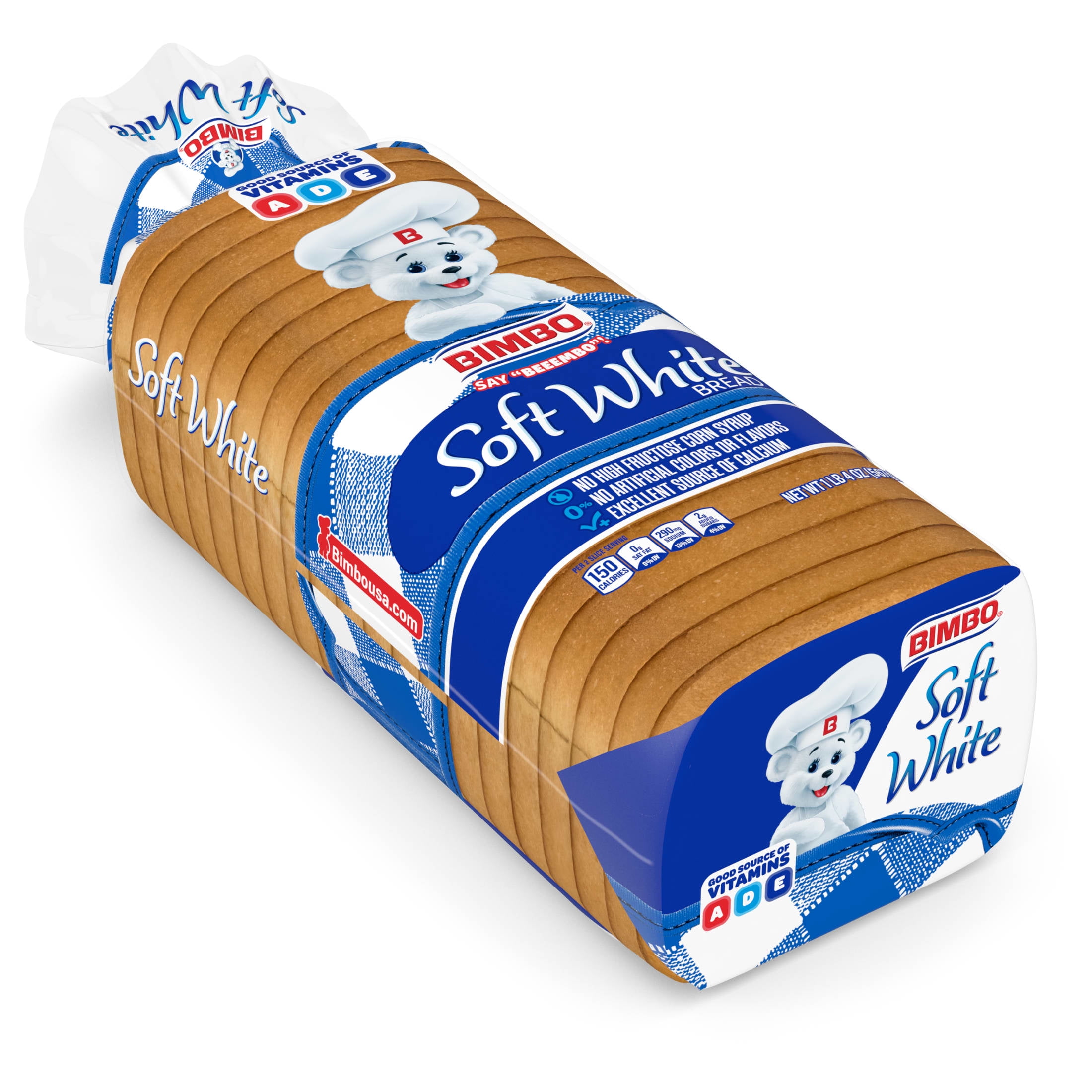Bimbo Soft White Bread, 20 oz, White Bread, Bag
