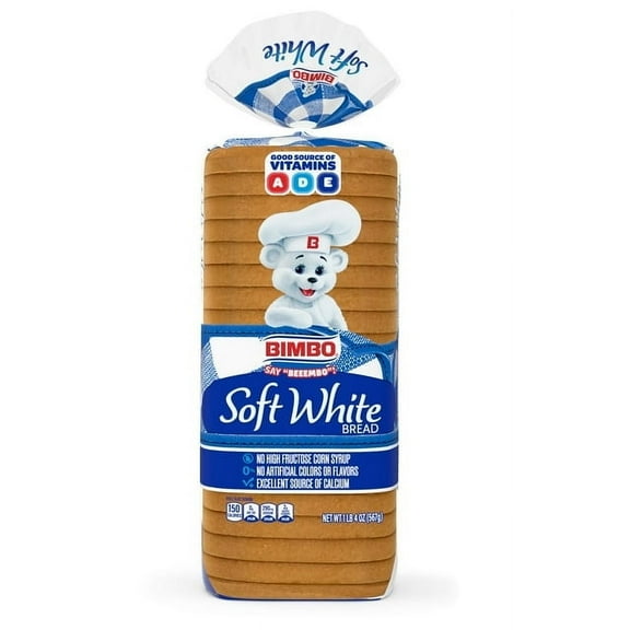 Bimbo White Bread 20 oz Soft Pre-Sliced Loaf (Pack of 6)