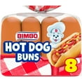 thumbnail image 1 of Bimbo White Hot Dog Buns, 8 count, Hot Dog Buns, 12 oz Bag, 1 of 8