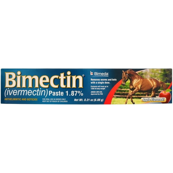 Bimectin 1.87% Ivermectin Paste Horse Wormer | Apple Flavored | 12-Pack