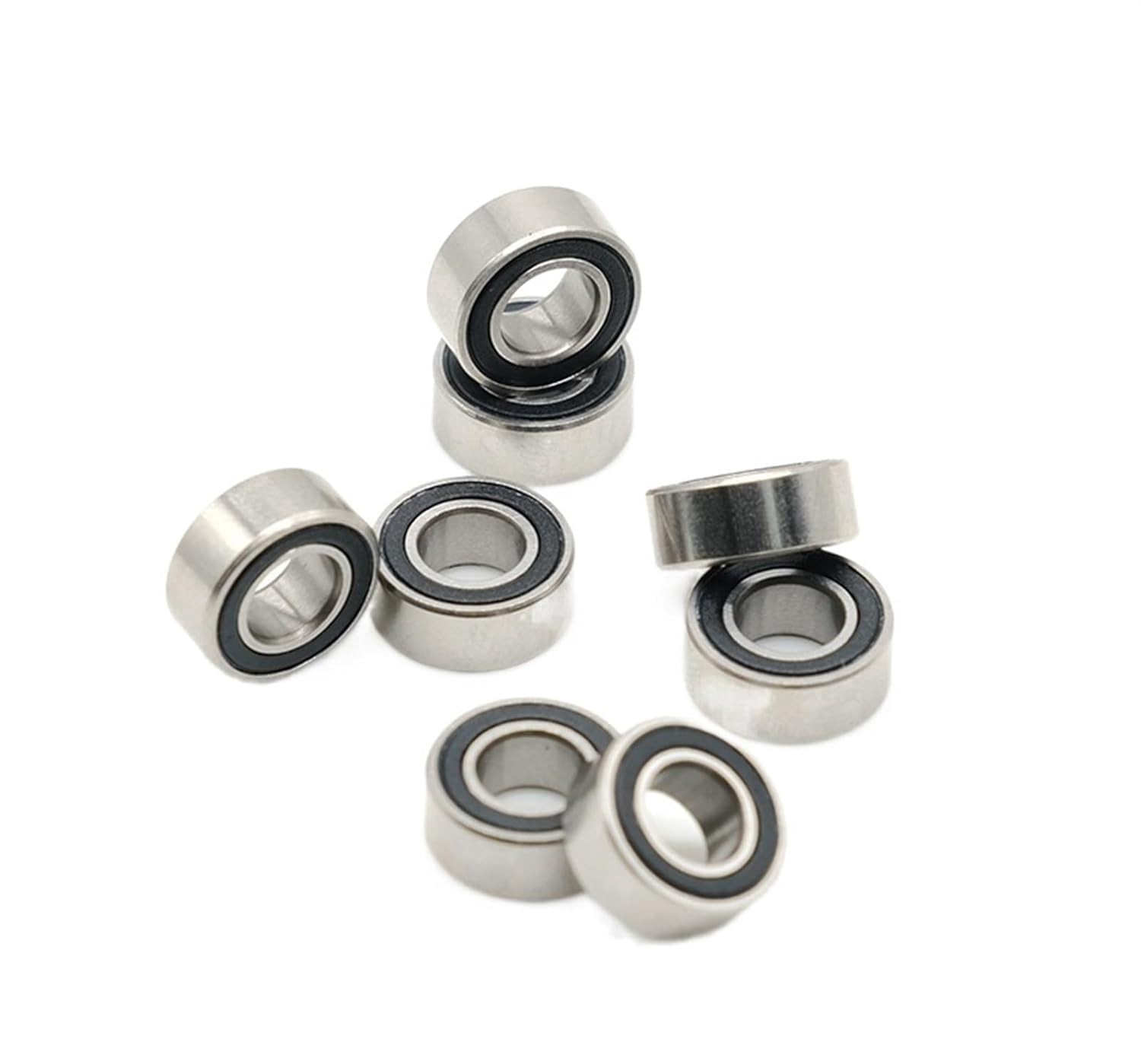 Bimetal Seal Shield Micro deep Groove Bearing 10pcs MR105RS 5X10X4mm ABEC-7 Miniature Motor Ball Bearings Black Seal