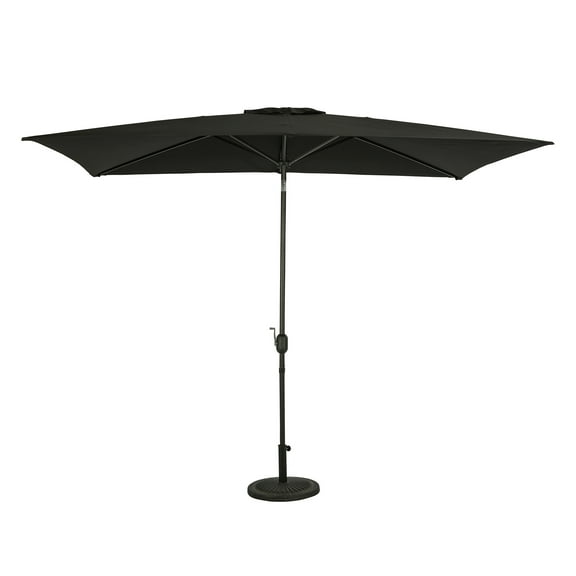 Bimini 6.5-ft x 10-ft Rectangular Market Umbrella - Black - Polyester Canopy
