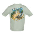 thumbnail image 1 of Bimini Bay Outfitters Hook M' Men's Freshwater Short Sleeve Performance Shirt - Light Sage Bass Slam, 1 of 5