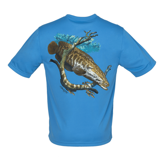 Bimini Bay Outfitters Hook M' Men's Freshwater Short Sleeve Performance Shirt - Snakehead Marina