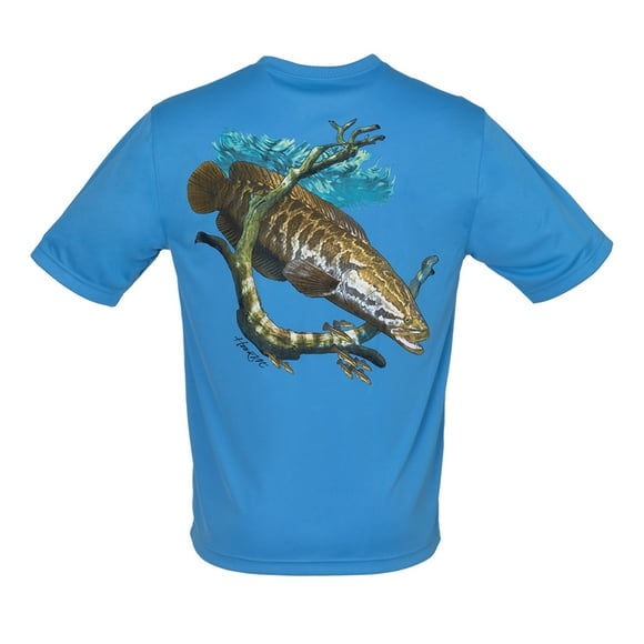 Bimini Bay Outfitters Hook M' Men's Freshwater Short Sleeve Performance Shirt - Snakehead Marina