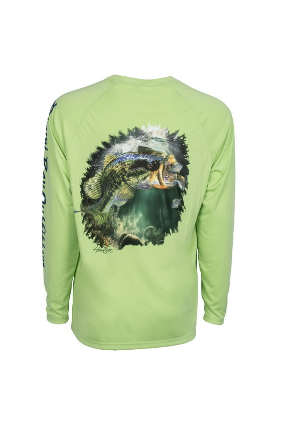 Hook M' Men's Long Sleeve - Shirt Bass Lime