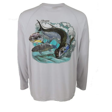 Bimini Bay Outfitters Hook M' Men's Long Sleeve Shirt - Flats Slam 4 Microchip