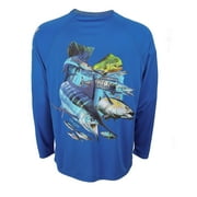 Bimini Bay Outfitters Hook M' Men's Long Sleeve Shirt - Offshore Slam 4 Victory Blue