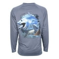 thumbnail image 1 of Bimini Bay Outfitters Hook M' Men's Long Sleeve Shirt - Shark Slam Grisaille, 1 of 6