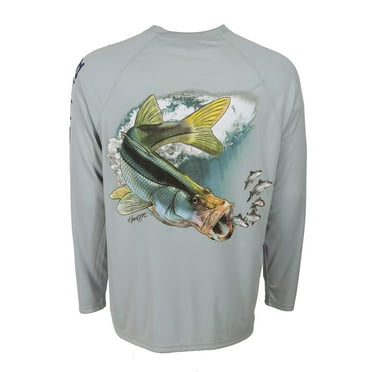 Bimini Bay Outfitters Hook M' Men's Long Sleeve Shirt - Snook 2 Gray Mist