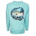 thumbnail image 1 of Bimini Bay Outfitters Hook M' Men's Long Sleeve Shirt - Striped Bass 4 Aqua, 1 of 2