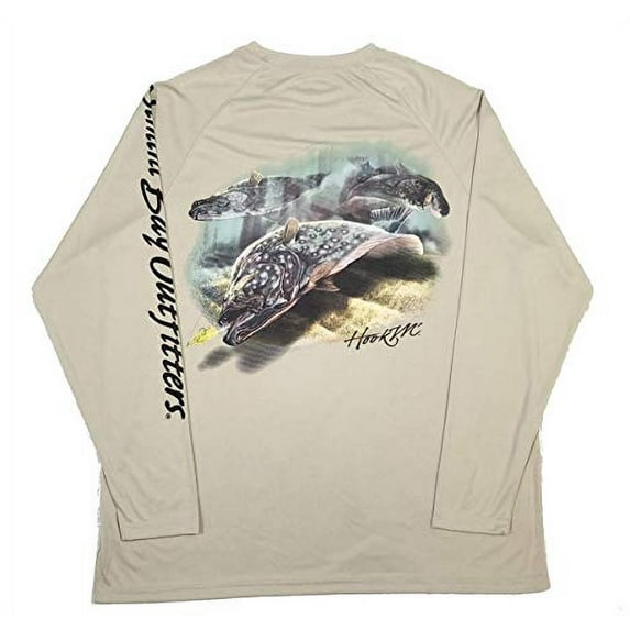 Bimini Bay Outfitters Men's Hook'M Graphic Long Sleeve Shirt, Elm - Fluke 2, X-Large