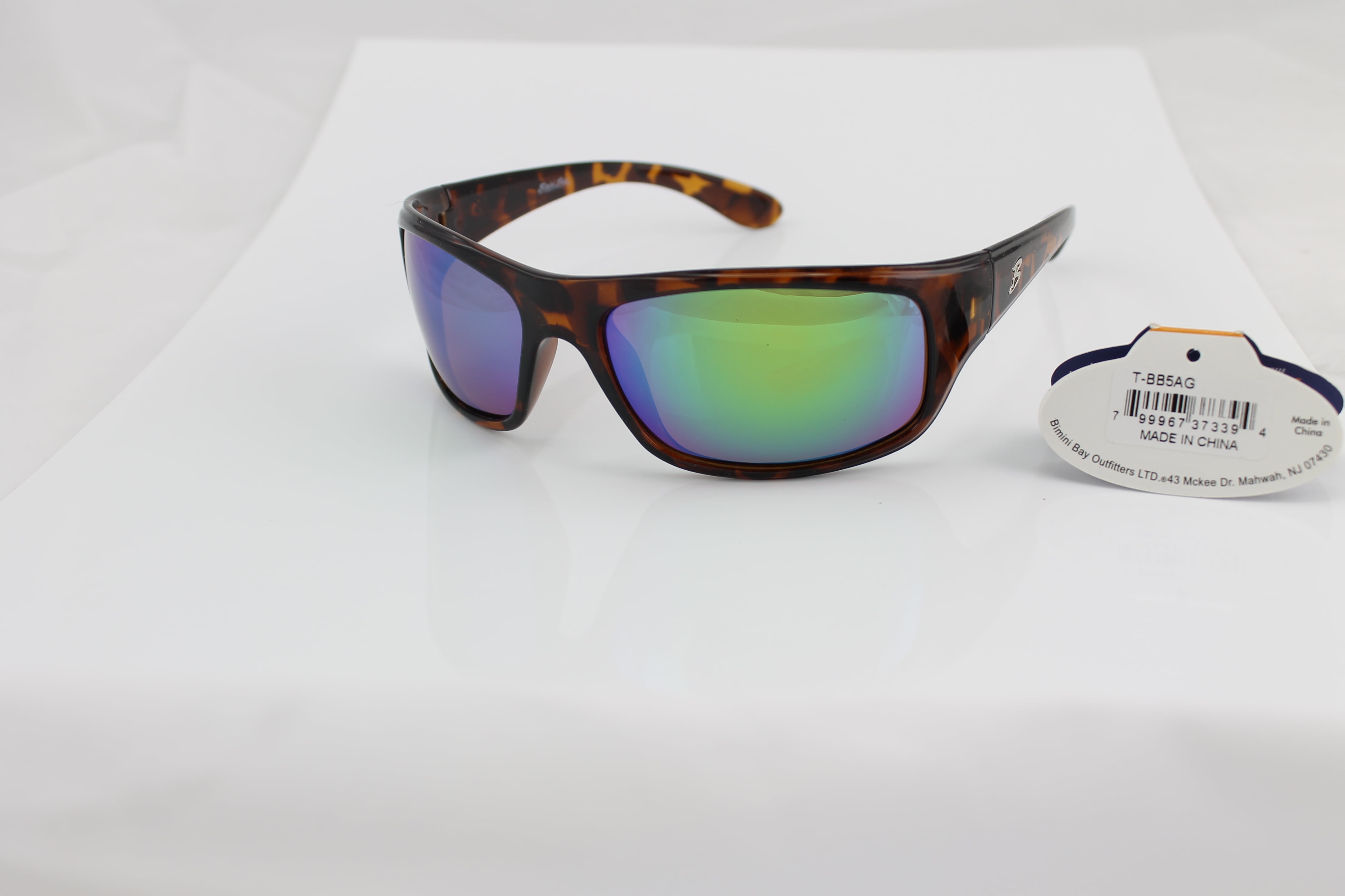 Bimini Bay Outfitters Sunglasses, Tortoise Shell With Amber & Green Lens Performance, Adult, Unisex