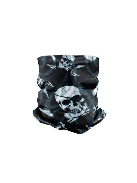 Bimini Bay Solar Guard / Neck and Face covering is made with 100% polyester. Provides a UPF protection 50. Art design is pirate themed.