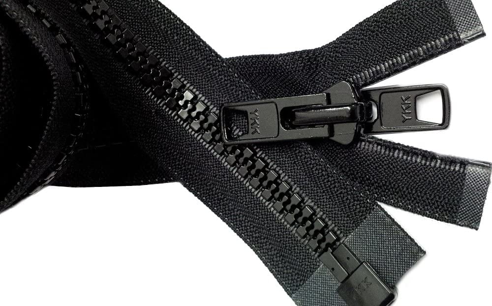 Bimini Top #10 Black Marine Double Pull Zipper 112" ~ YKK Zipper