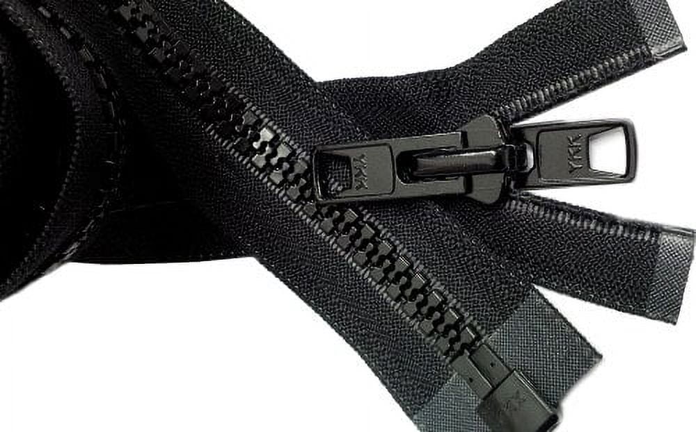 Bimini Top #10 Black Marine Double Pull Zipper 89" ~ YKK Zipper Reversible Molded with 2 Heads Separating