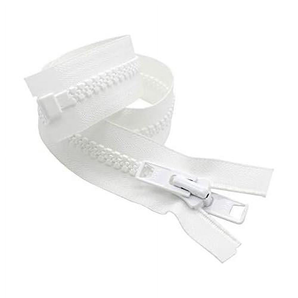 Bimini Top 10 White Marine Double Pull Zipper 144" YKK Zipper Vislon