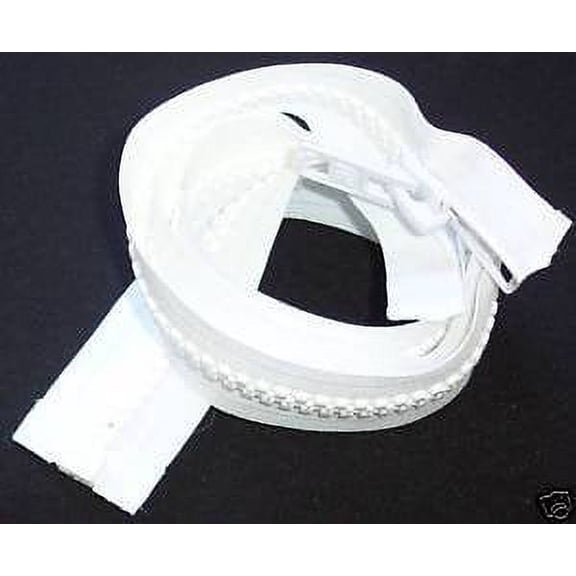 Bimini Top #10 White Marine Double Pull Zipper 60" ~YKK