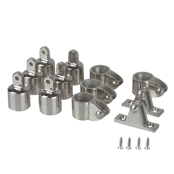 Bimini Top Fitting Hardware Set Fit 7/8" 1'',Boat Jaw Slide,Cap Eye End,Deck Hinge(12pcs)