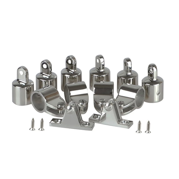 Bimini Top Fitting Hardware Set Fit 7/8" 1'',Boat Jaw Slide,Cap Eye End,Deck Hinge(12pcs)