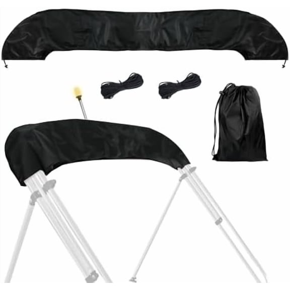 Bimini Top Storage Boot 91"-96" Width, 600D Heavy-Duty Waterproof UV Protection Pontoon Bimini Boot Cover Replacement Suited for Standard 3-4 Bows Bimini Tops