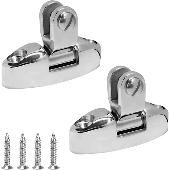 Bimini Top Swivel Deck Hinge, 316 Marine‑Grade Stainless Steel 180‑Degree Adjustable Side Mount Hinge with Mounting Screws for Boats Yachts Dinghies