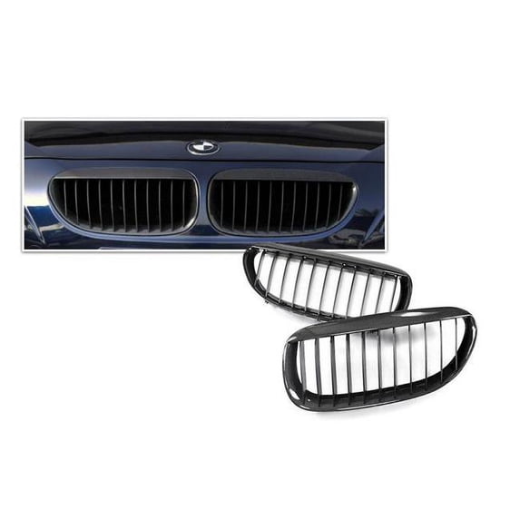 Bimmian CFG30GBYY AutoCarbon Carbon Fiber Grills - Front Grille Pair For F34 GT 2012 and up, Black Carbon Fiber with Double Slats