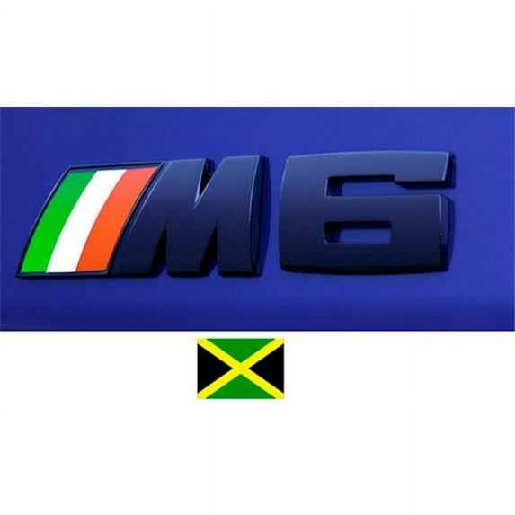 Bimmian CLM60MCJM Colored M Stripe Overlays- For E60 M5 OEM Logo Only- Jamaica Flag Colors