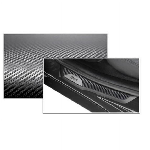 Bimmian DSO3021YY Carbon Fiber Vinyl Door Sills For BMW F30 Sedan - 4 Piece Kit