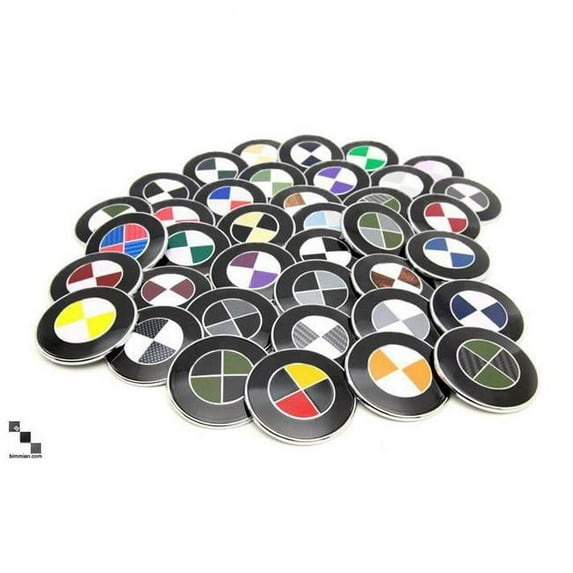 Bimmian ROUAA2552 Colored Roundel Emblems, 7 Piece For Any BMW And 9 Piece For Z3,Z4 - Powder Blue
