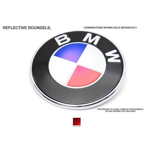 Bimmian ROUAA2816 Colored Roundel Emblems- 7 Piece Kit For Any BMW- 9pcs for Z3-Z4- Reflective- Red