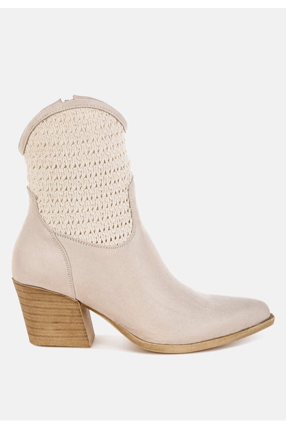 Bimmy Woven Pointy Western Boots