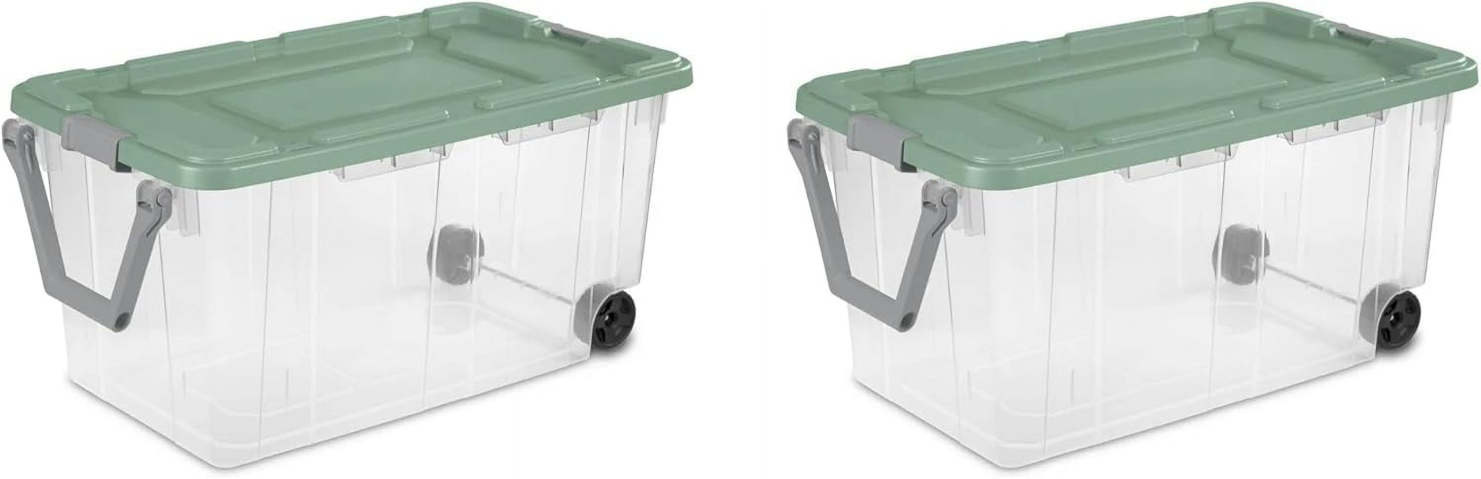 Bin 40 Gallon 160 Qt Wheeled Industrial Tote Plastic Rolling Stacker