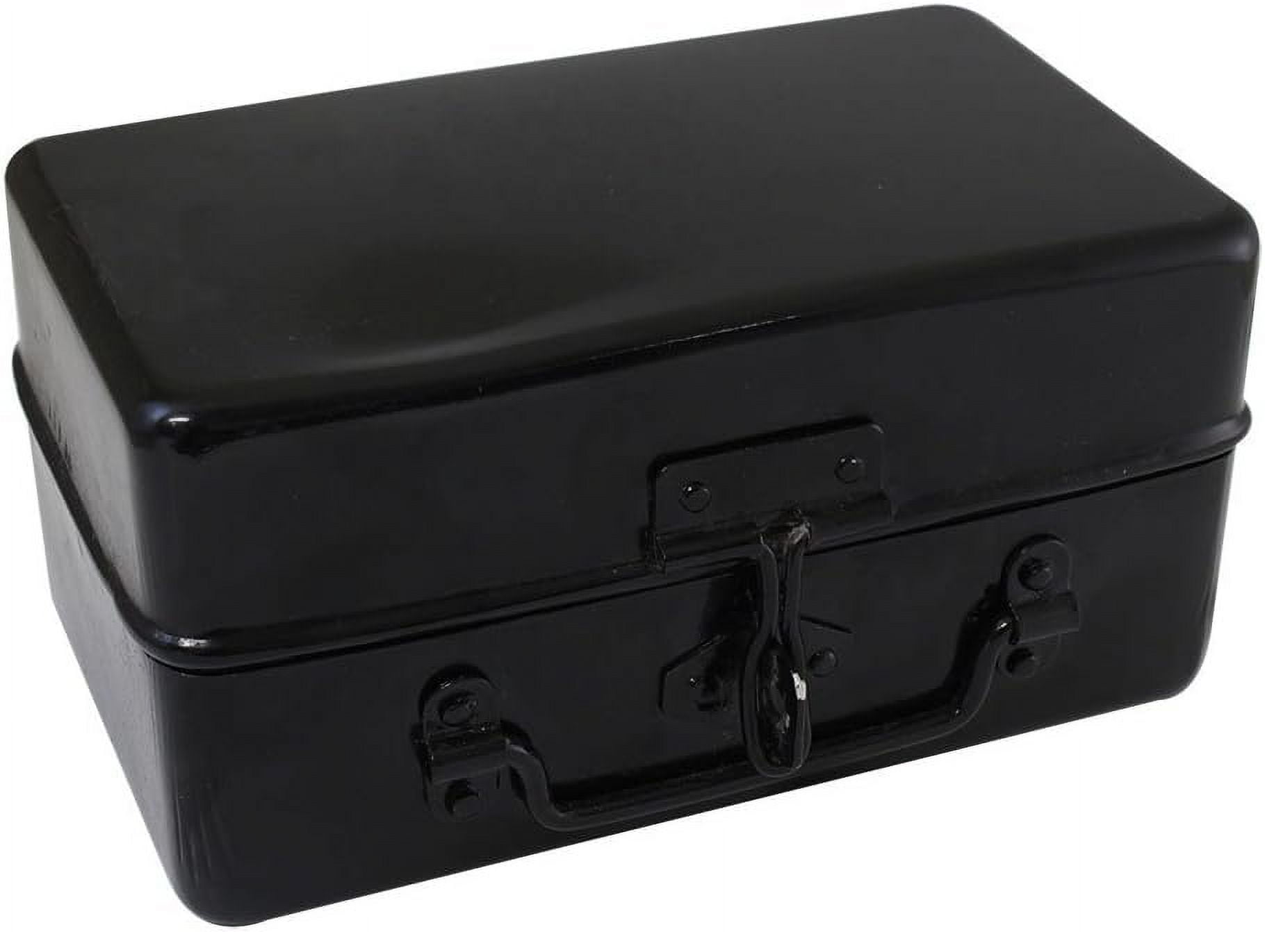 Bin Buddy Sturdy Security Storage Box with Key Lock, 8" x 4.5" x 4", Black