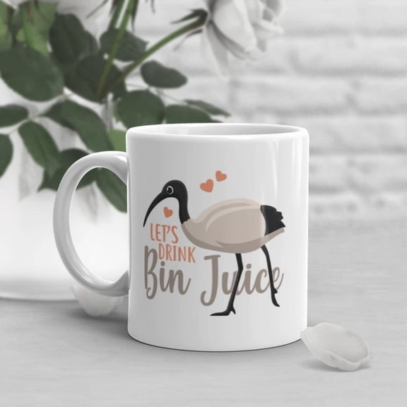 Bin Chicken Coffee Mug, Cute Australian White Ibis Gift, Animal Lover, Funny Meme, Gift Him Her, Straya Melbourne Sydney Bin Juice Chook.