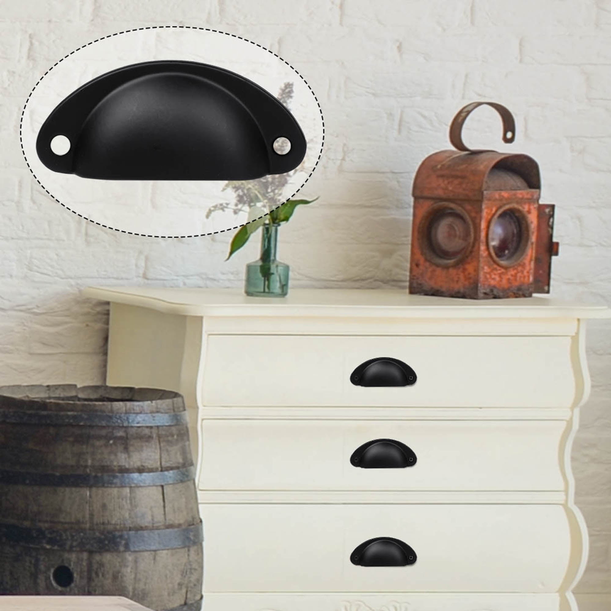 Bin Cup Pulls Cabinet Handles Brushed Black Dresser Pull Handle for  Cupboard Drawer Door 15pcs 