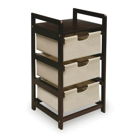 Three Bin Hamper or Storage Unit-Color:Espresso
