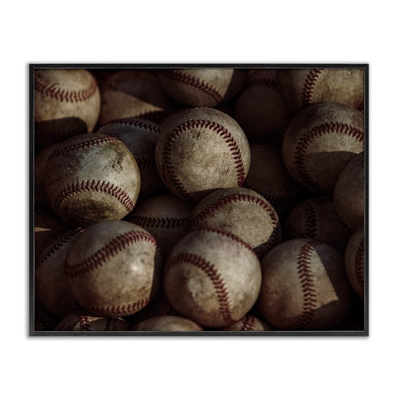 Stupell Industries Bin Of Baseballs Black Framed Giclee Art, design by Marcus Prime, 11 x 14