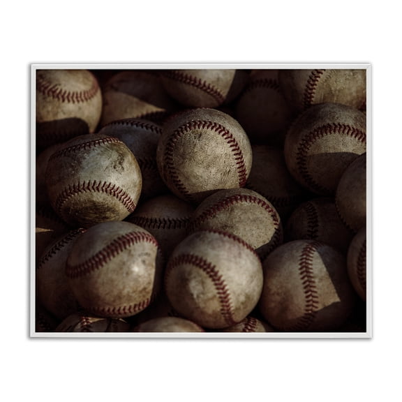 Stupell Industries Bin Of Baseballs White Framed Giclee Art, design by Marcus Prime, 11 x 14