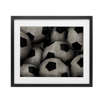 Stupell Industries Bin Of Soccer Balls Black Framed Print Under Glass, design by Marcus Prime, 13 x 16