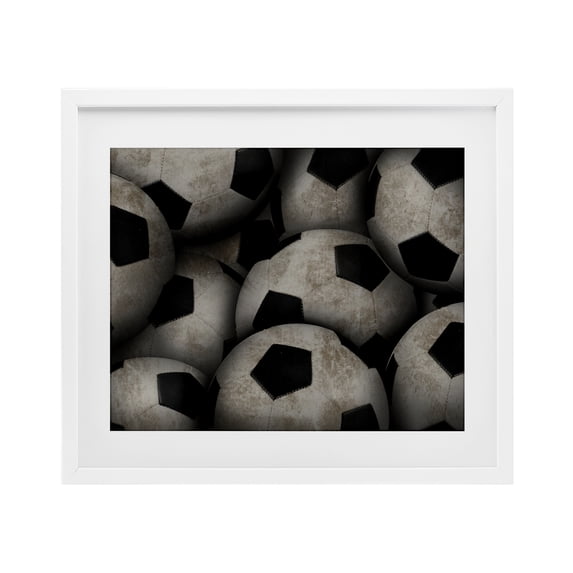 Stupell Industries Bin Of Soccer Balls White Framed Print Under Glass, design by Marcus Prime, 17 x 21