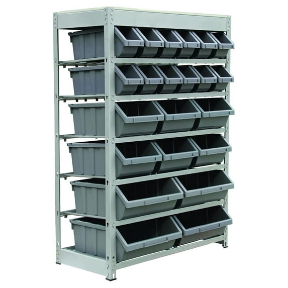 Bin Rack Storage System Heavy Duty Steel Rack Organizer Shelving Unit w ...
