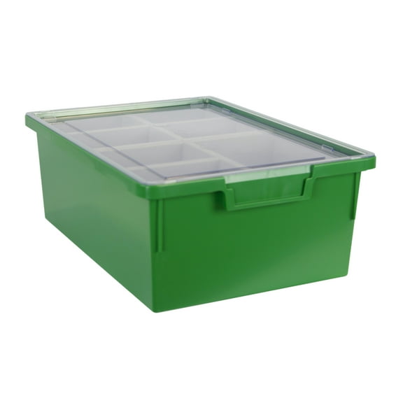 Bin/ Tote/ Tray Divider Kit - Double Depth 6" Bin in Primary Green - 1 pack