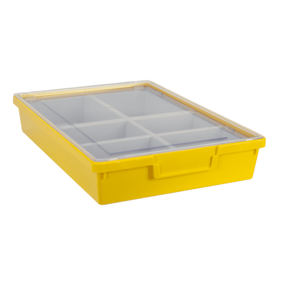 Bin/ Tote/ Tray Divider Kit - Single Depth 3" Bin in Primary Yellow - 3 pack